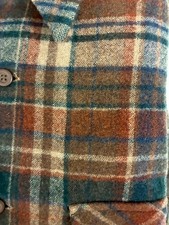 Vtg 60  s Pendleton Board Shirt Men  s M Ombre shadow Brown Blue Green Red Loop