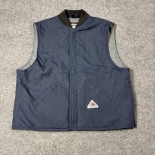Bulwark Vest Mens XL Blue FR Nomex Aramid Quilted Insulated Workwear LNS2NV4