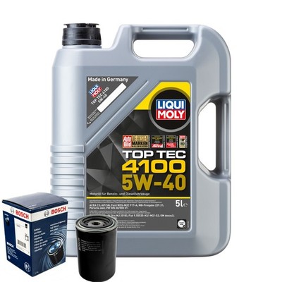 Motoröl 5W40 LIQUI MOLY Top Tec 4100 5L+BOSCH Ölfilter
