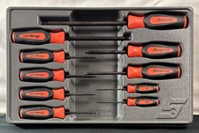 Snap-on Tools Usa 10pc Orange Soft Grip Sae Ball Hex Screwdriver Set Sgab1000b