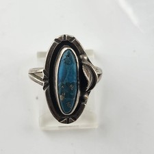 Vintage Sterling Silver 925 GFIS Mexico Turquoise Ring Size 7