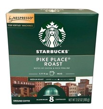 1 pk Starbucks by Nespresso Vertuo Line Pike Place Coffee 8 Capsules