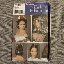 Simplicity Fashion Historian Pattern Hat Bonnet Martha McCain Costume Theater OS
