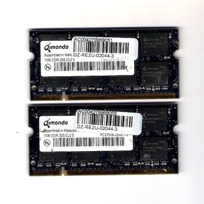 QIMONDA 2GB (2x1GB) DDR1 SODIMM PC2700 / 333 MHz 2,5V 200 Pin :: GETESTET!