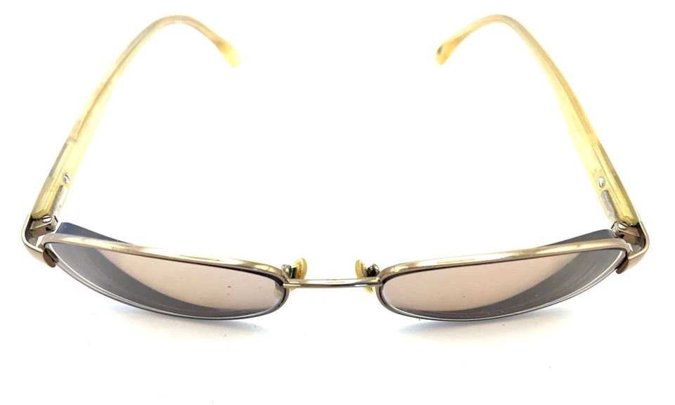 Monturas de gafas de metal ovaladas marrón bronce Emporio Armani 51-18 diseñador italiano Foto 3 de 4