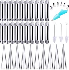 Stainless Steel Cannoli Tubes (41 PCS) – Cream Horn Molds & Cannoli Forms