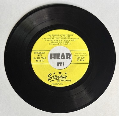 Hot Bluegrass NOS EP 45 HYLO BROWN STRINGBEAN BROTHER OSWALD SAM McGEE Starday