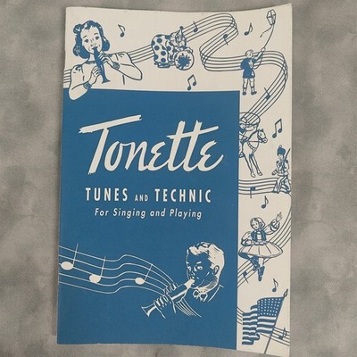 1990s Tonette Tunes and Technic Music Book Pre-Band Song Flute Method VTG Guides