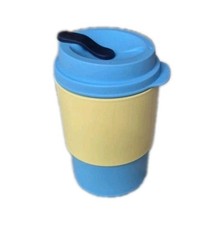 Tupperware Coffee To Go Becher 350 ml hellblau-gelb Kaffeebecher Mehrweg neu/ovp