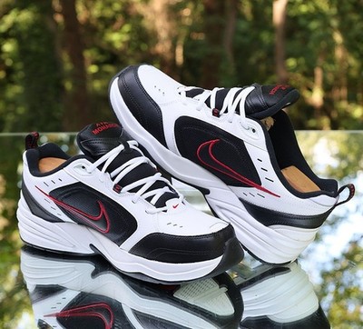 Nike Air Monarch IV 4E Wide Men's Size 12 White Black Red Custom