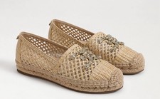 SAM EDELMAN Khiara Espadrille Slip On Shoes Women's Size 5 Dark Natural Raffia