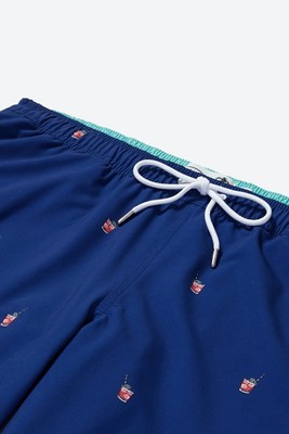 NWT 7-inch Blue Double Spritz Riviera Recycled Swim Trunk from Bonobos, Size XL