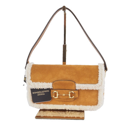 GUCCI Tasche 1955 Horsebit Suede Shearling Leder Luxus Schultertasche OP: 2200  