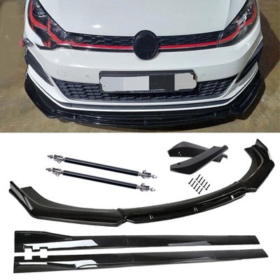 For Volkswagen Scirocco Front Bumper Lip Chin Spoiler Splitter Gloss Black Body