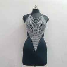 Aluminum Chainmail Top Medieval Style Butted Ring For Women Fantasy Wear