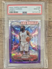 2024 Topps Chrom Sapphire RARE James Harden purple 4/10 PSA 10 GEM MT