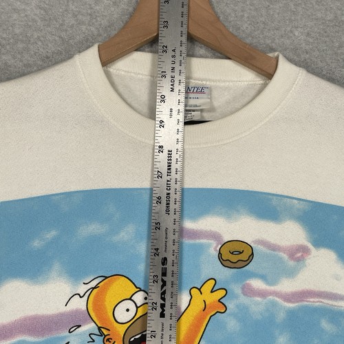 Felpa Vintage Home Simpson 2XL Bianca USA Just Donut Anni 90 TV Cartoni Animati Pullover - Foto 9 di 11