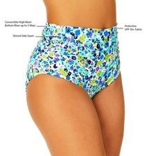 Anne Cole Women’s Size Small Convertible Swim Bottoms High Rise Ditsy Floral NWT