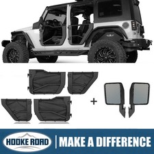 Hooke Road Steel Half Doors Side View Mirrors For Jeep Wrangler Jk 07-18 4dr