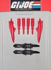 GI Joe Tiger Force Tiger Cat 1988 Missiles + Skis Parts Set Original 80's Hasbro