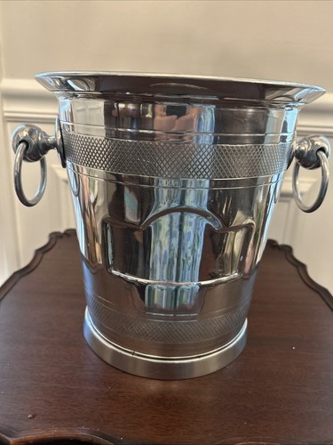 Pottery Barn Decorative Metal Champagne Chiller Double Handled Wine Bucket #4287