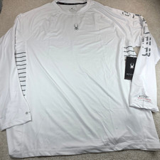 Spyder Swim Rash Guard T-Shirt Mens XL White UPF 30 Surf Sun Long Sleeve NWT