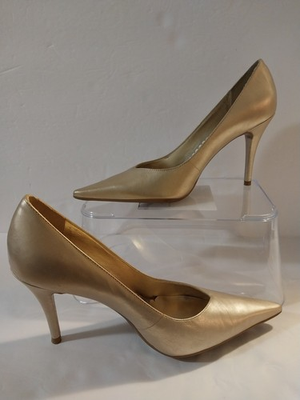 #ad Jessica Simpson Gold Pointed Toe Pumps Size 7.5B $13.97