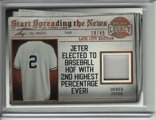2024 LEAF BRONX LEGACY DEREK JETER GAME-USED JERSEY RELIC #19/45