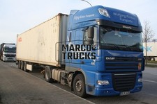 Truck photo DAF XF 105 460 Container semitrailer Germany blue Wolfgang Ri #d2bk