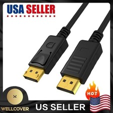 Displayport to Display Port Cable DP Male to Male Cord 4K HD w/ Latches 6ft/10ft