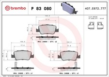 BREMBO Bremsbelagsatz Scheibenbremse PRIME P 83 080 für TOYOTA AURIS COROLLA VAN