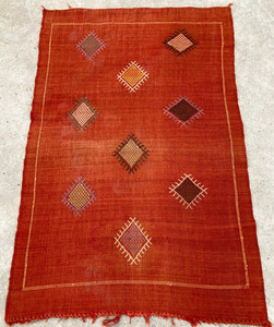 Vintage Traditional Handmade Lovely Moroccan Kilim Floor Rug Carpet 135x90 cm