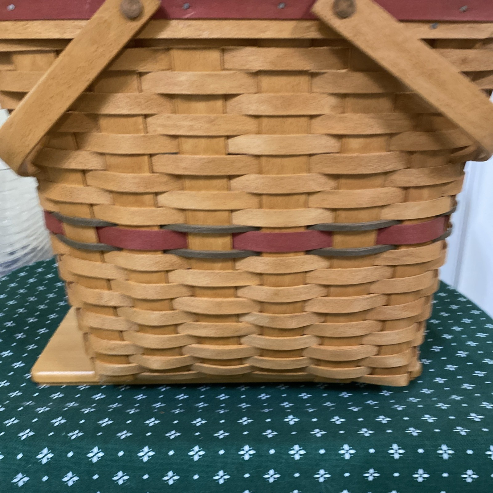 Longaberger 1995 Hostess Evergreen basket Combo Cranberry and Holiday Helper