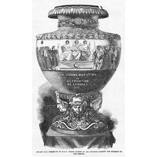 Vaso SEVRES presentato al principe Alberto dall'imperatore francese -Stampa antica 1856