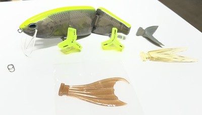 DRT Tiny Klash Style-Billed Jointed Swimbait, Not Branded,US SHIPPER Chart Grey