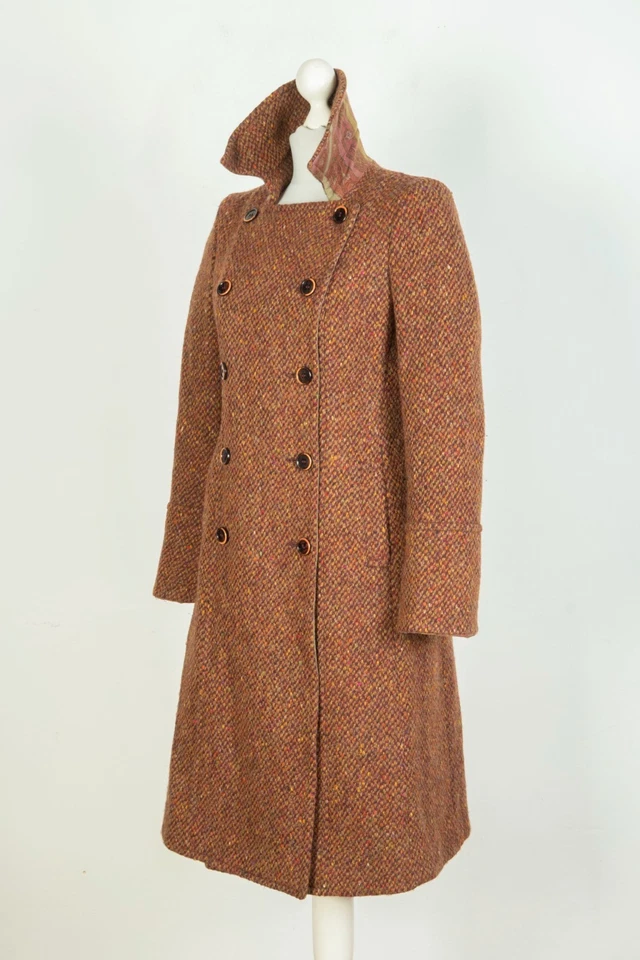 Chaqueta gabardina Etro marrón genuino para mujer de doble botonadura de lana talla 42 Foto 3 de 4