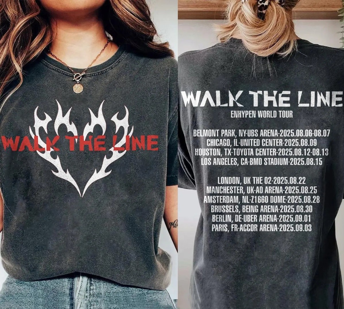 ENHYPEN walk the line Tシャツ ENHYPEN World Tour WALK THE LINE T-shirt (Fan-made