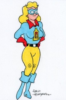Fred Hembeck Sketch Card: Liberty Belle All Star Squadron (DC Comics)