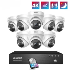 4K PoE Video Surveillance Cameras System 8 Ports 16CH 8MP CCTV NVR Detect