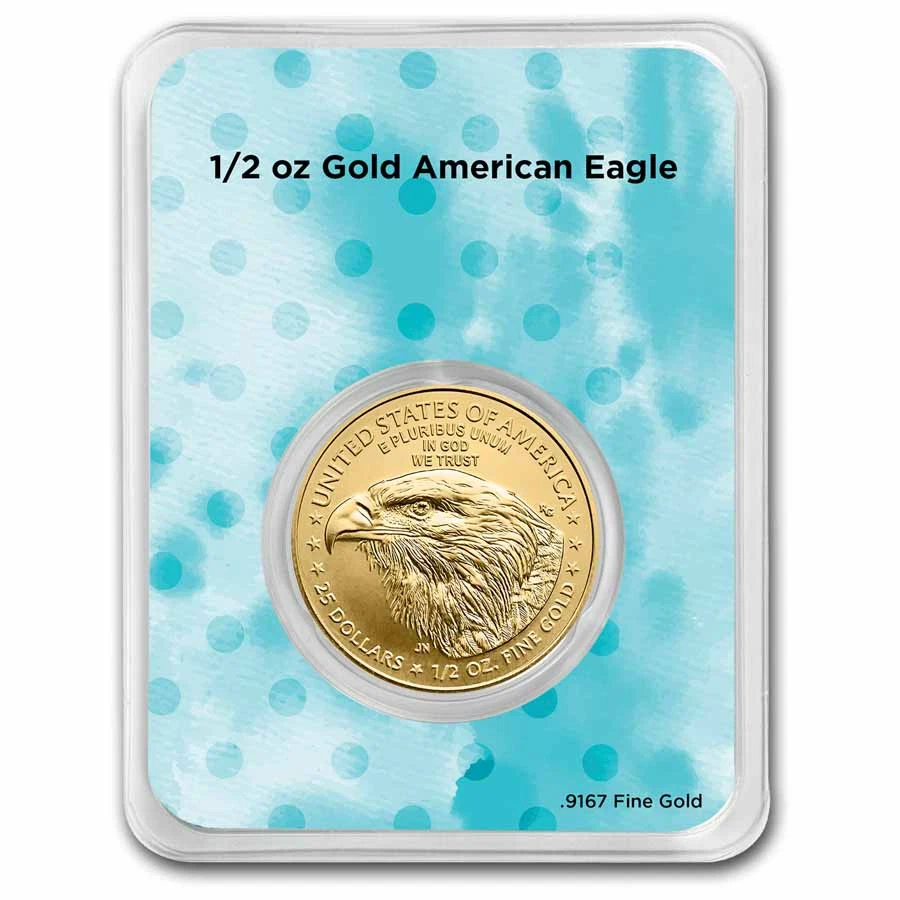2025 1/2 oz Gold Eagle - w/Happy Birthday, Balloons Card, In TEP - Image 2 of 4