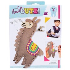 Colorbok Sew Cute Felt Backpack Clip Kit-Llama