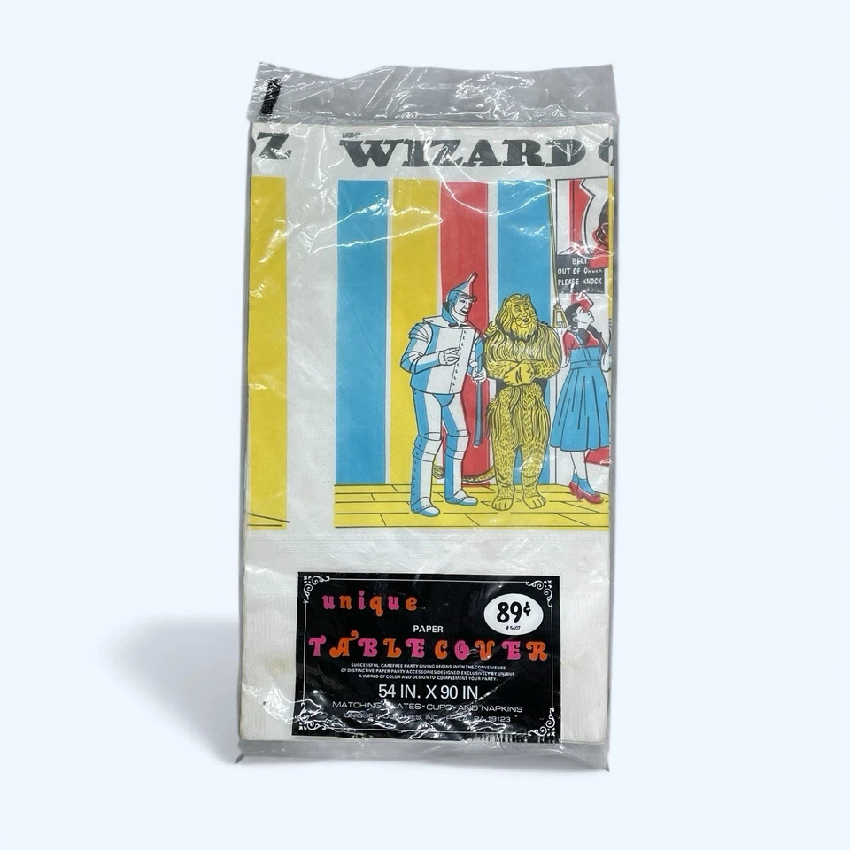 Vintage 1975 Wizard of Oz Party Set – Sealed Paper Plates & Sealed Tablecover - Image 3 of 4