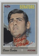 2019 Topps Heritage Real One Auto Red Ink 47/70 Cisco Carlos #ROA-CC Auto 4z8