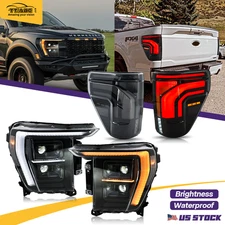 TT-ABC For 2021-2023 Ford F150 F-150 XL LED Headlights Tail Lights Assembly Set
