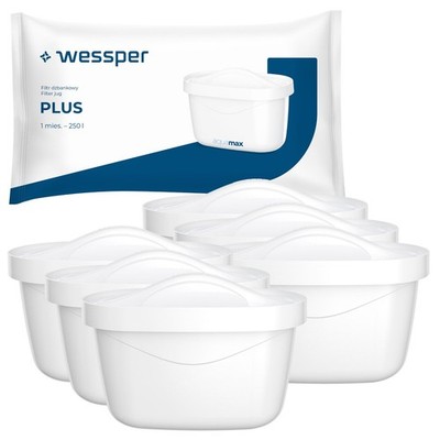 Wasserfilter Kartuschen Wessper Aquamax Plus für Brita Dafi Aquaphor Wessper 6x