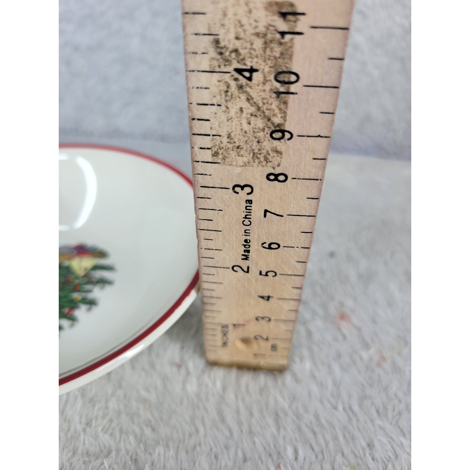 Cuthbertson American Christmas Tree 5" Bowls Set of 7 Red Rim Made in England