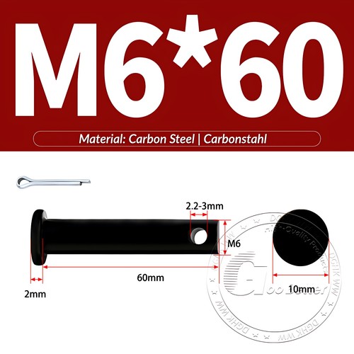 Pasador de horquilla negro pasador de bisagra pasador de retención pasador de aparejo métrico de acero al carbono M4-M30 - Imagen 41 de 201