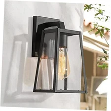 Black Outdoor Wall Lights, Modern Farmhouse Waterproof Trapezoid Outdoor Sconce