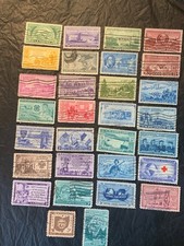 Stamps, 1080. 30 used US Stamps, Assorted,  1950's No duplications, See Picture.