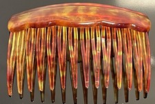 Vintage Faux Tortoise Shell Side Hair Comb Barrette Made In France
